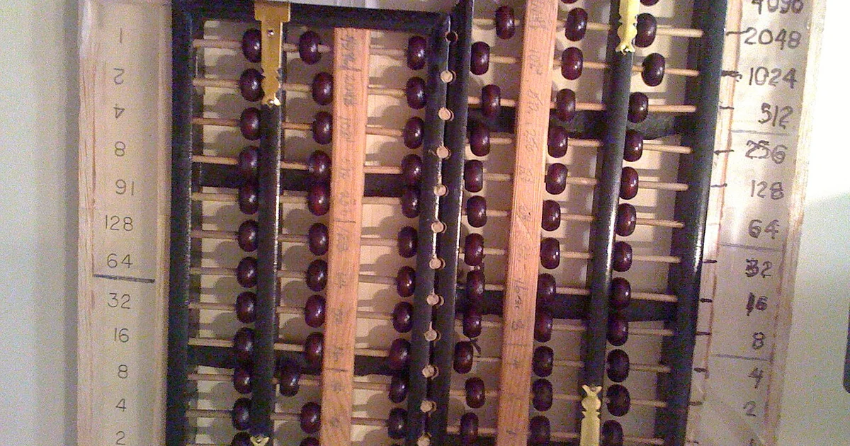 A binary abacus constructed by Dr. Robert C. Good, Jr.